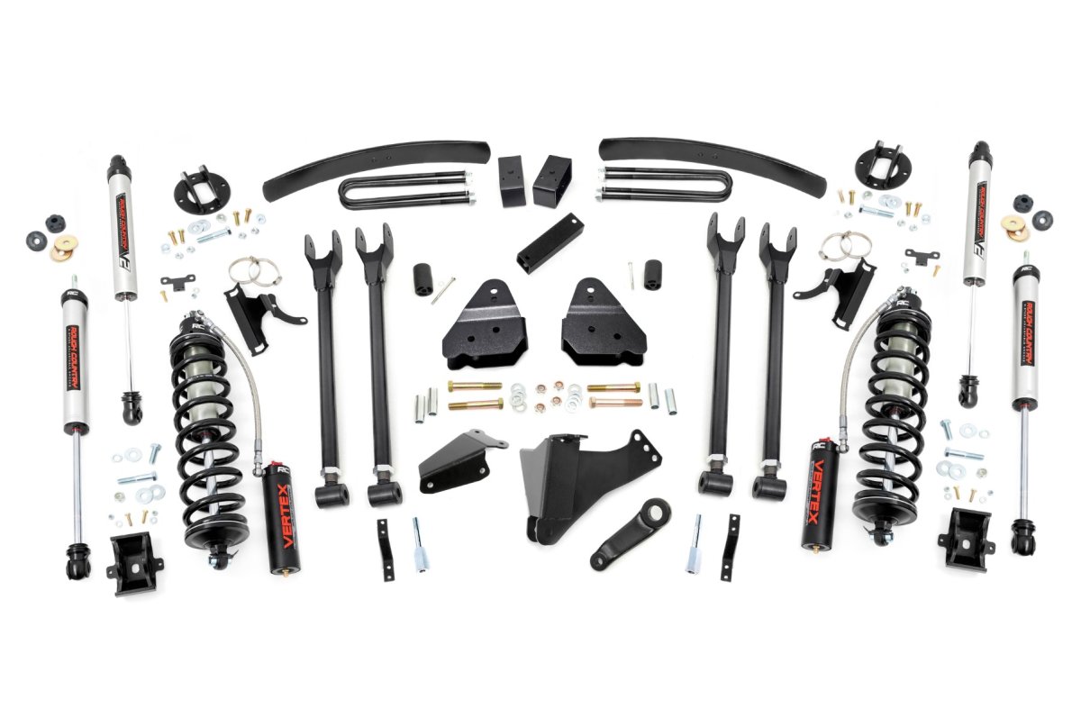 Ford F-350 Super Duty Suspension Lift Kit - Rough Country - 6 Inch Lift Kit | Gas | 4 Link | OVLD | C/O V2 - '05-'07